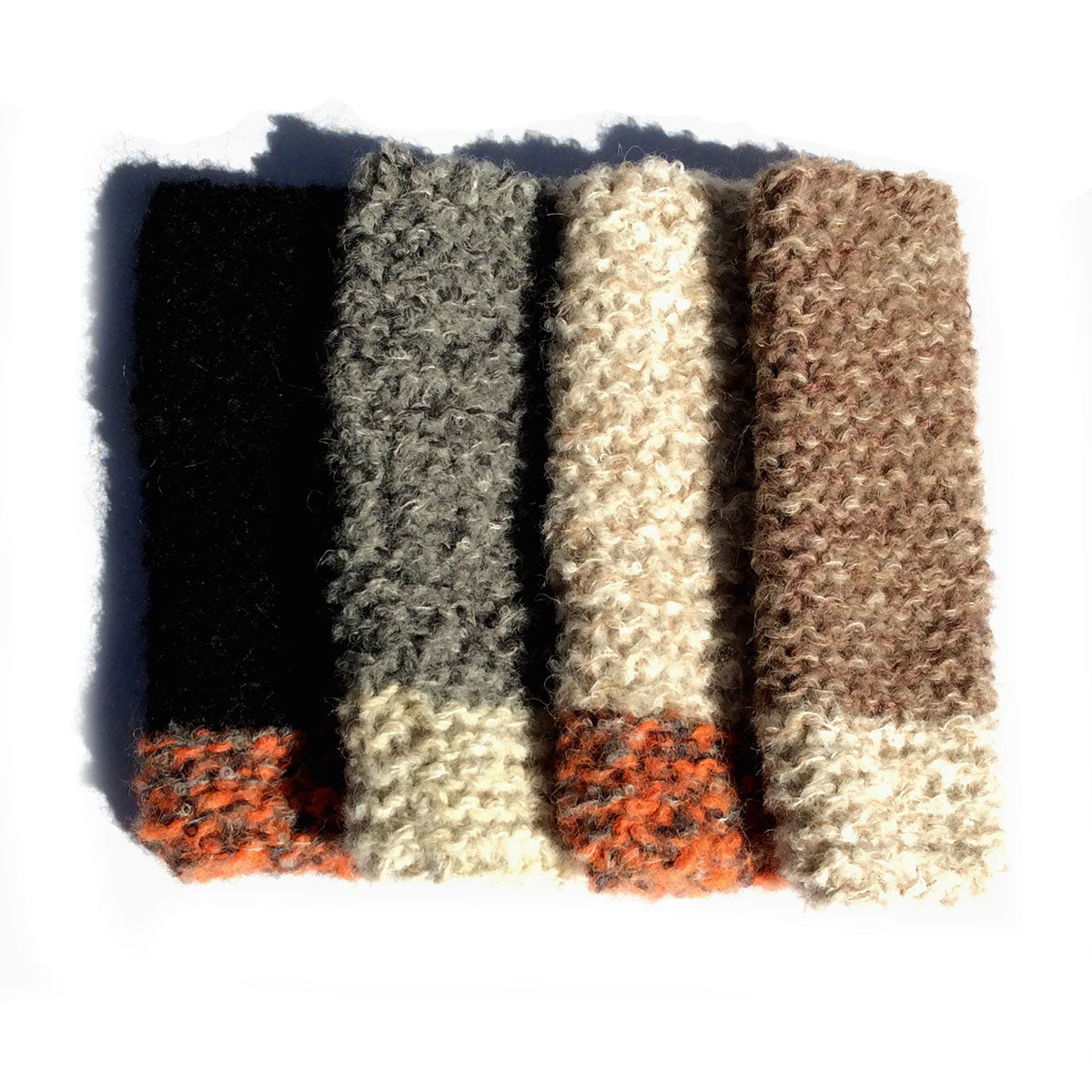 BKW001 Hand Knit 2 Color Hand Warmers