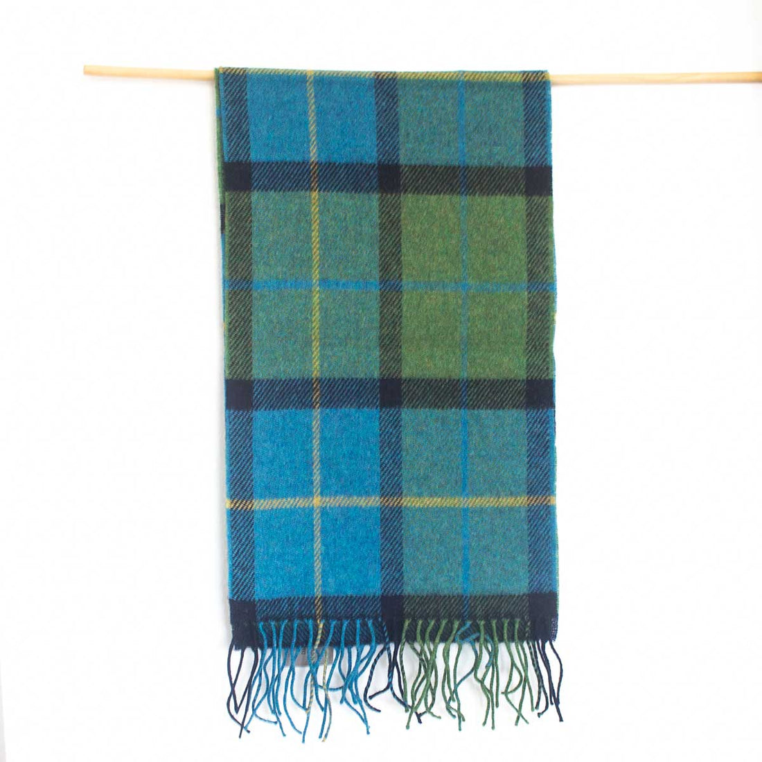 3538/A1 Green CheckLambs Wool Scarf