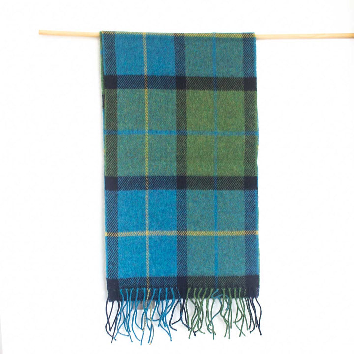 3538/A1 Green CheckLambs Wool Scarf