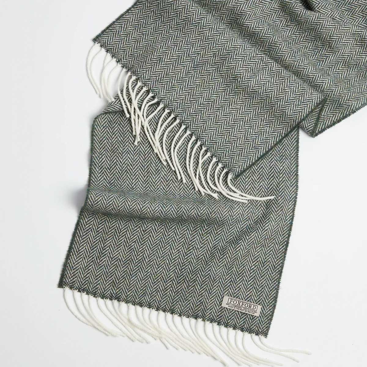 3591/G7 Mallard Hewrrinbone Lambs Wool Scarf