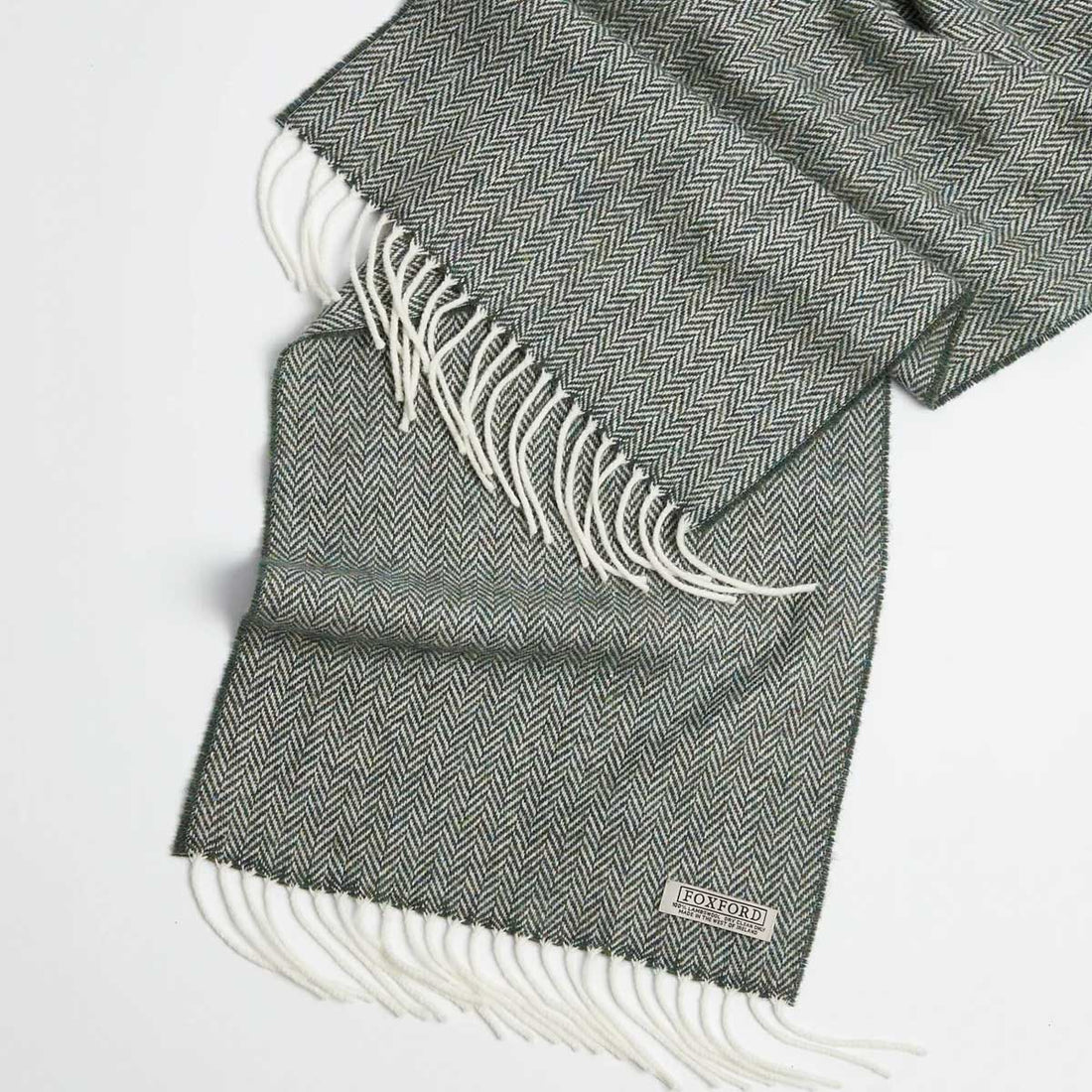 3591/G7 Mallard Hewrrinbone Lambs Wool Scarf