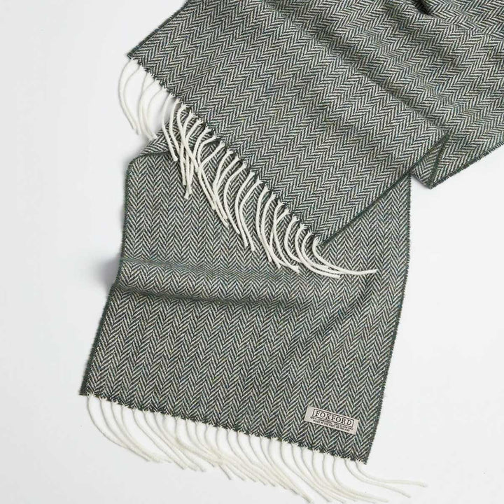 3591/G7 Mallard Hewrrinbone Lambs Wool Scarf