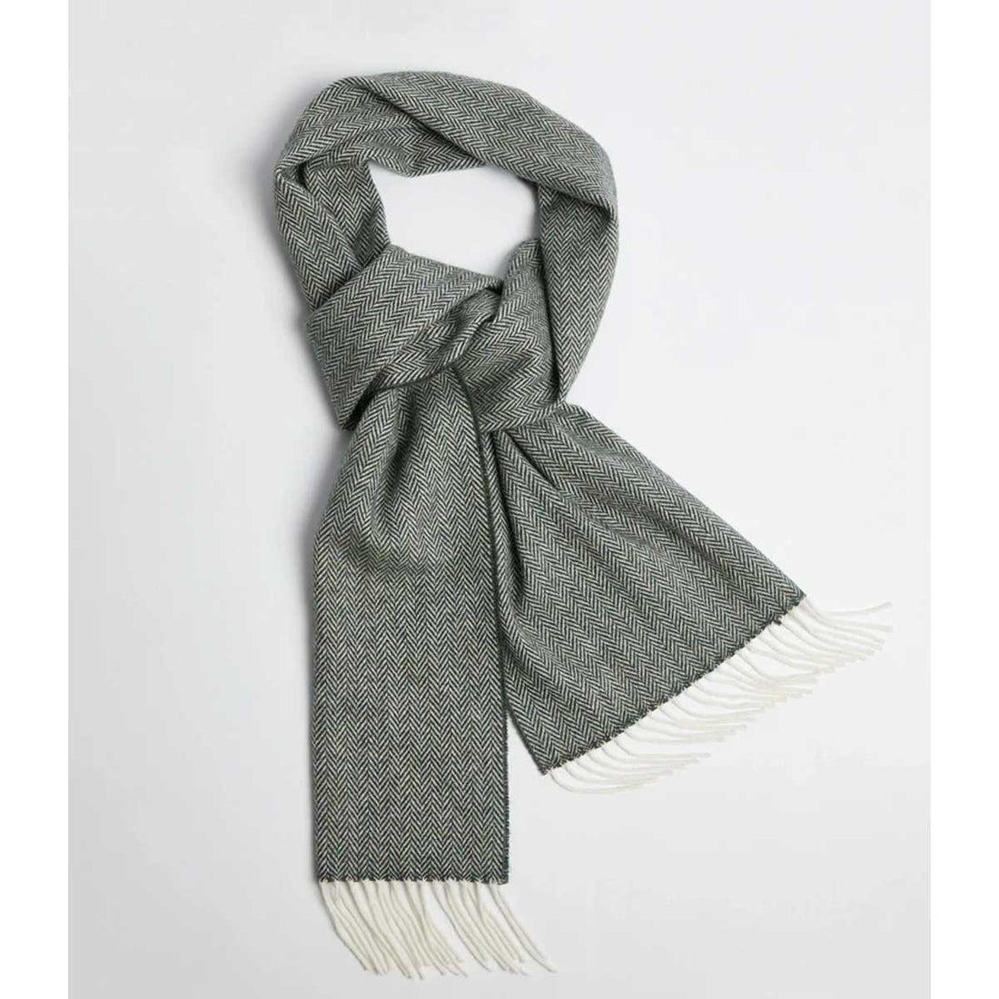 3591/G7 Mallard Hewrrinbone Lambs Wool Scarf