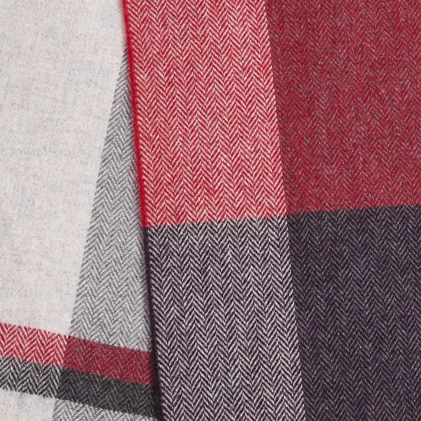 4365/B2 Aubergine Block Striped Lambs Wool scarf