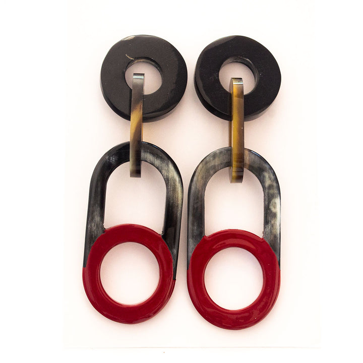 BKE029 Horn Natural Cherry Delight Earrings