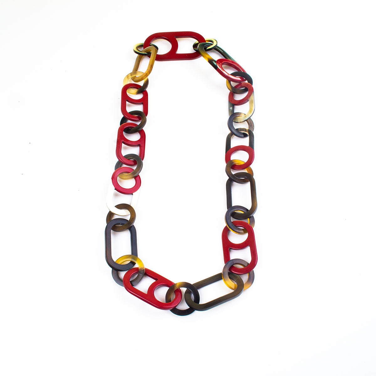 BKN029 Water Buffalo Horn Cherry Delight Chain Necklace