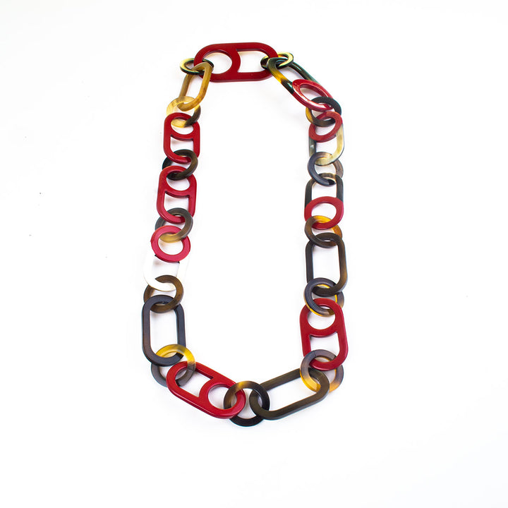 BKN029 Water Buffalo Horn Cherry Delight Chain Necklace