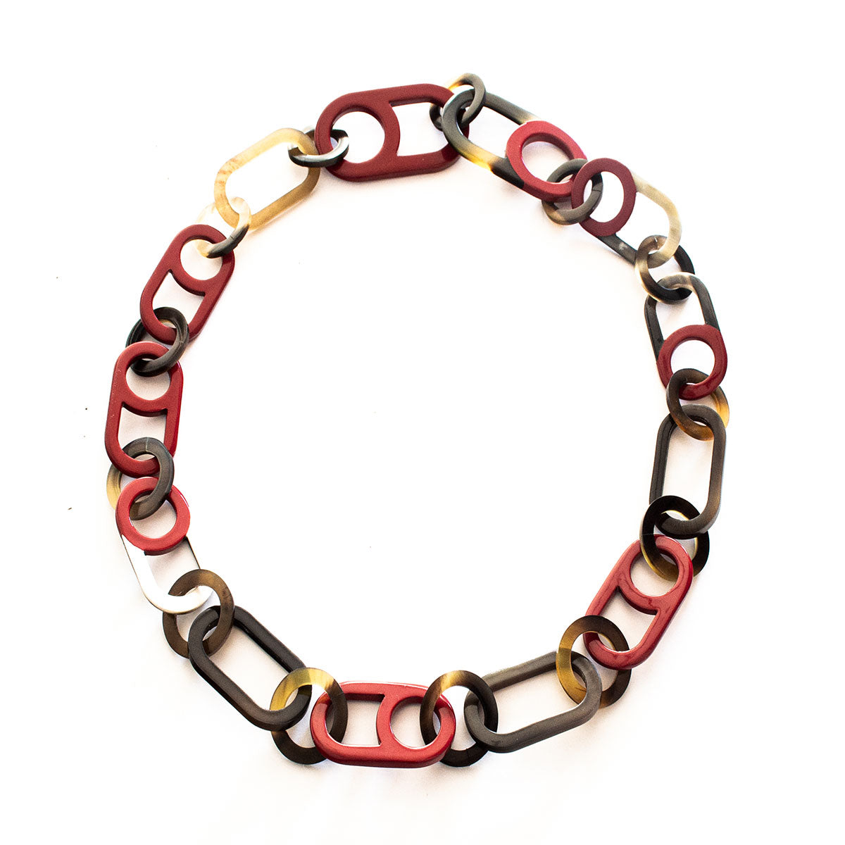 BKN029 Water Buffalo Horn Cherry Delight Chain Necklace