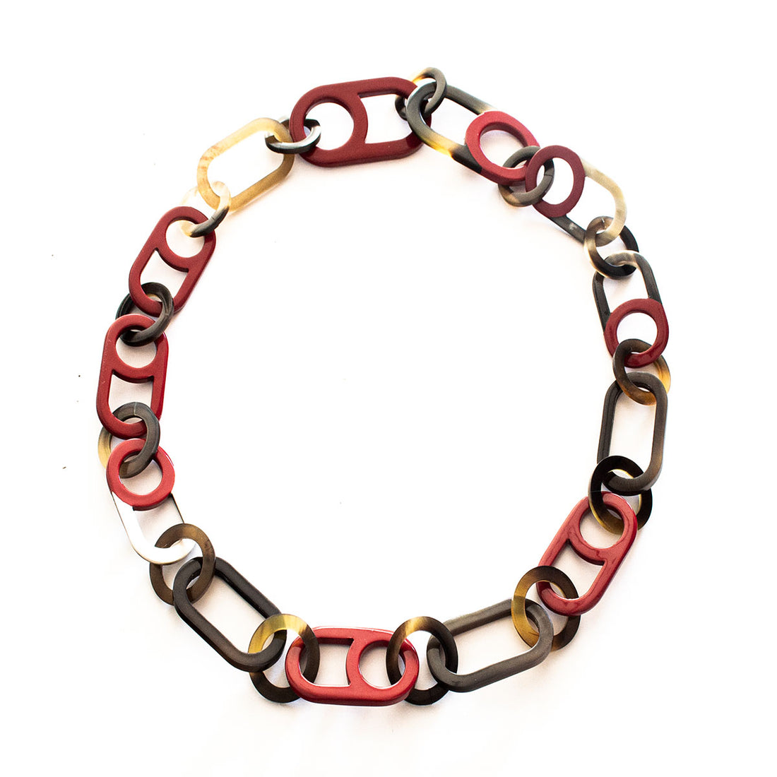 BKN029 Water Buffalo Horn Cherry Delight Chain Necklace