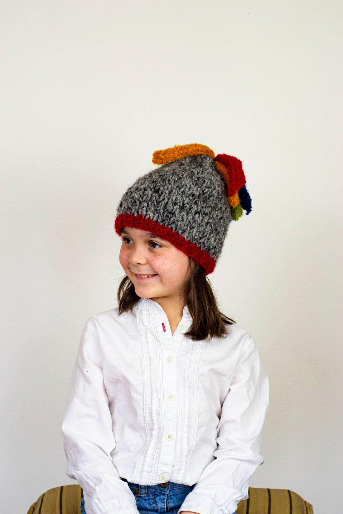 BKH009 Charcoal Multi Color Tassels Hat