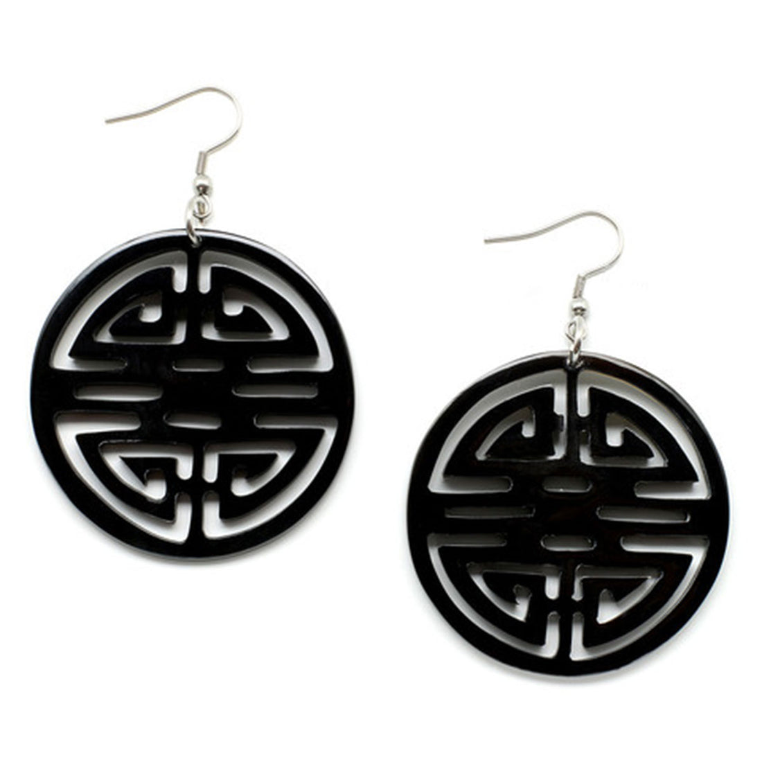 Q10272 Horn Natural Color Earrings