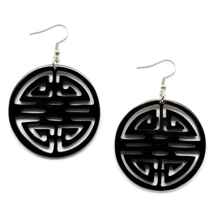 Q10272 Horn Natural Color Earrings
