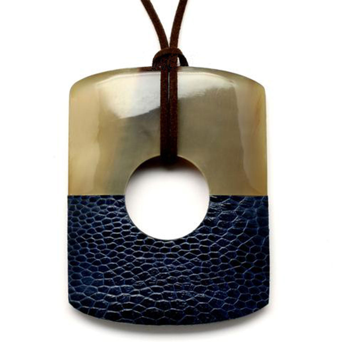 Q12521 LEATHER & WATER BUFFALO PENDANT