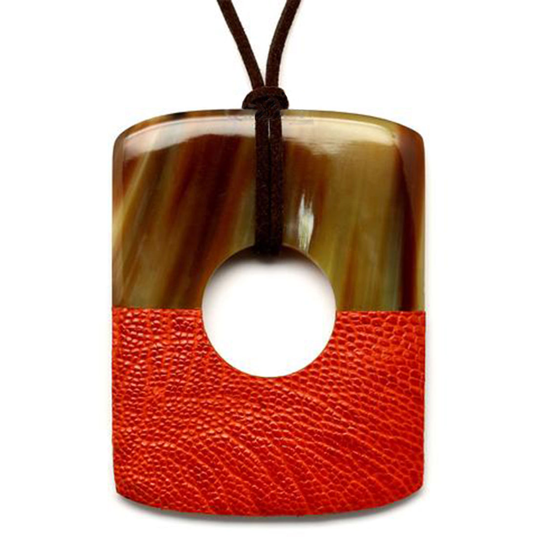 Q12521 LEATHER & WATER BUFFALO PENDANT