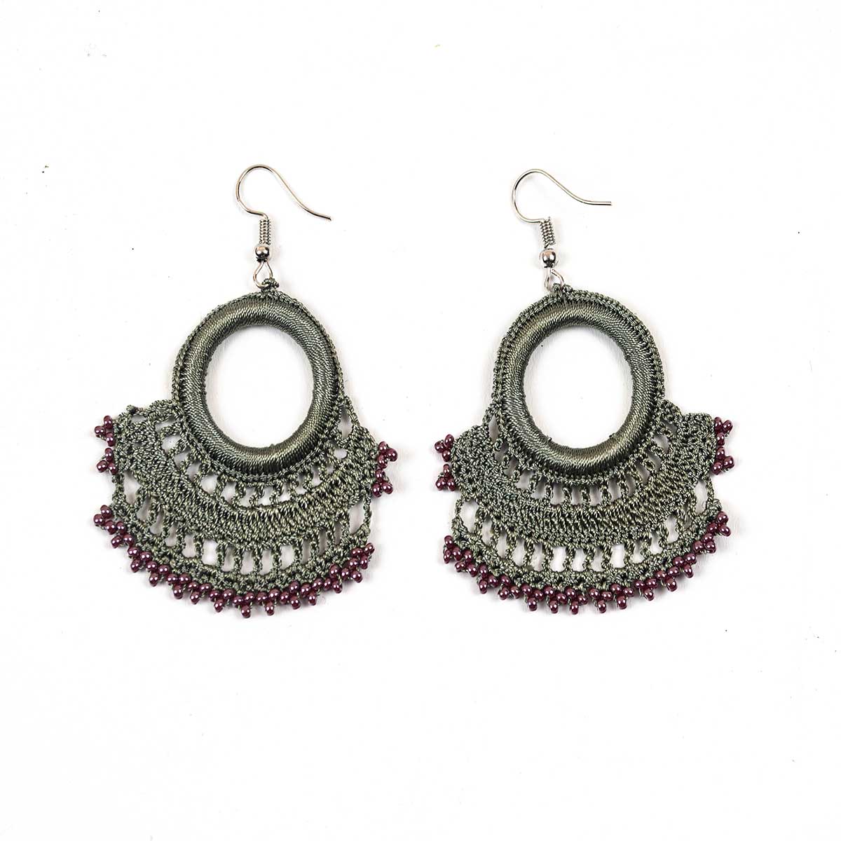 FCE066 Silk Fan Earrings