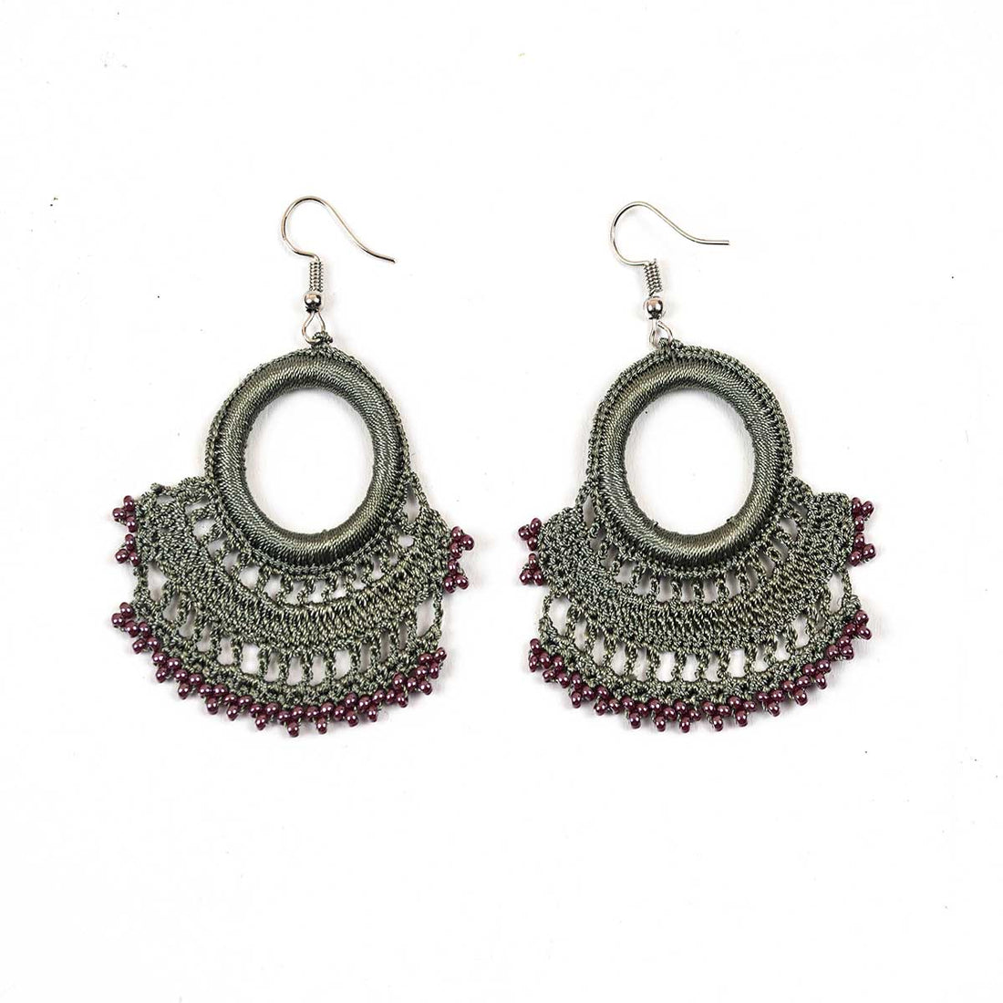 FCE066 Silk Fan Earrings