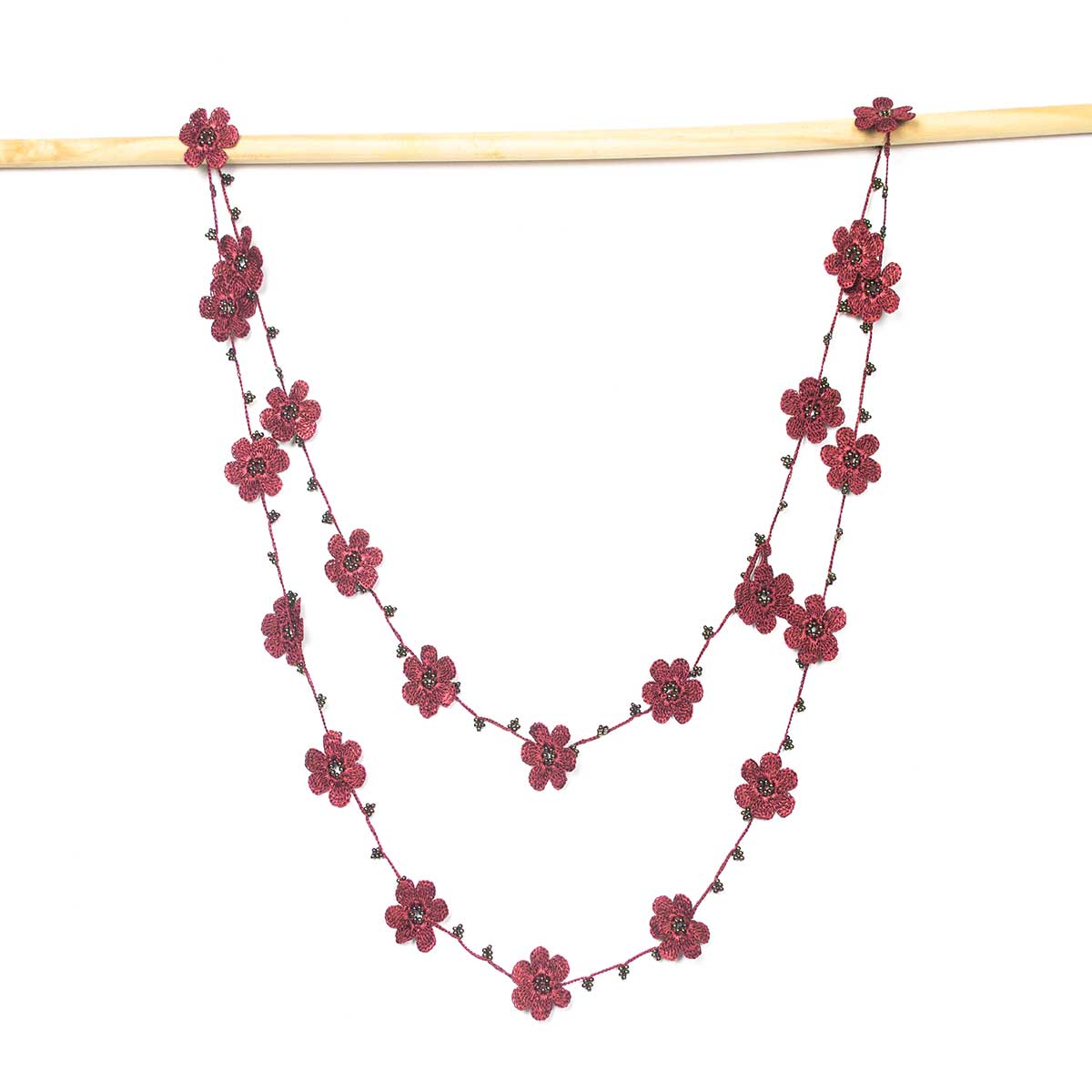 FCO006 Pansies Oya Scarf Necklace