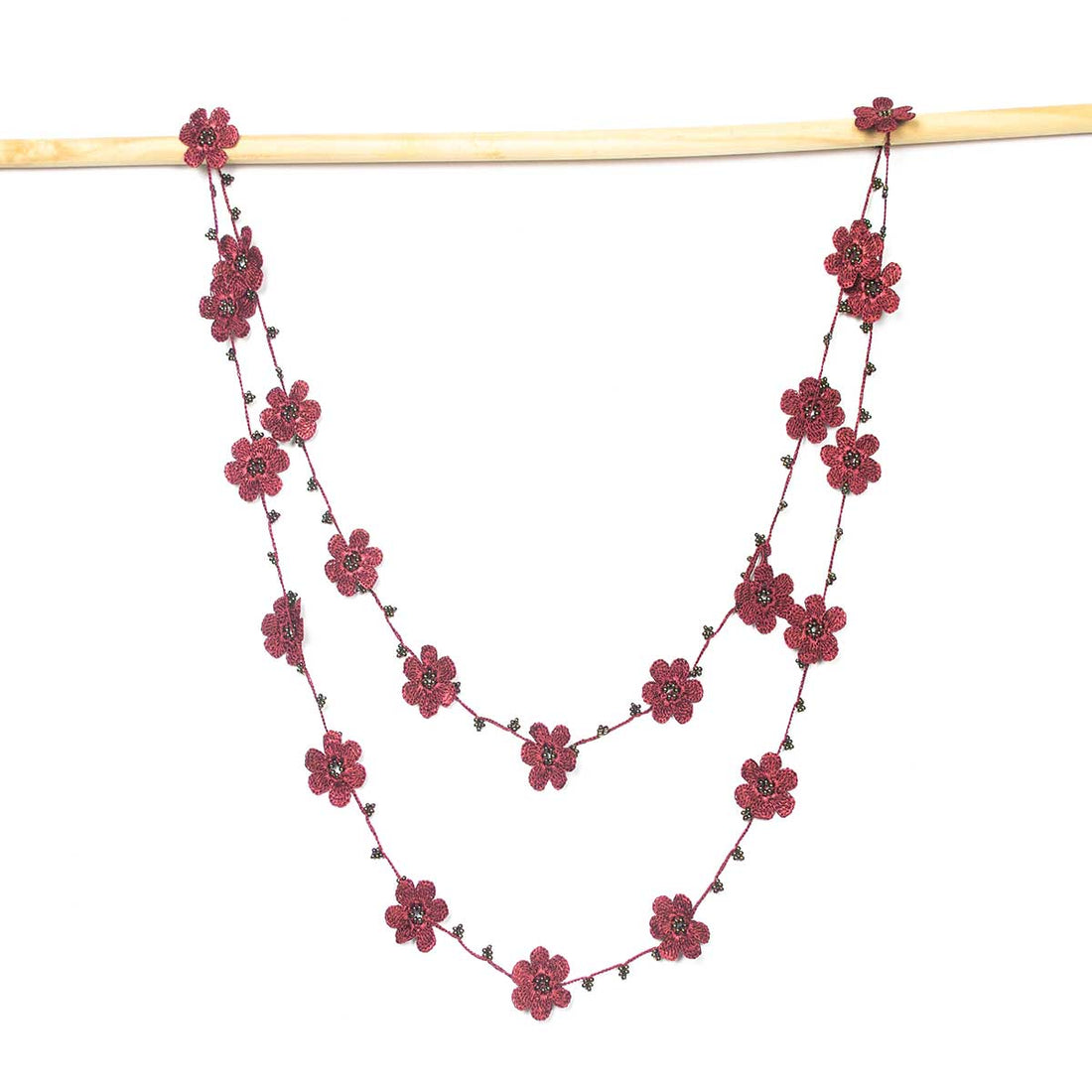 FCO006 Pansies Oya Scarf Necklace
