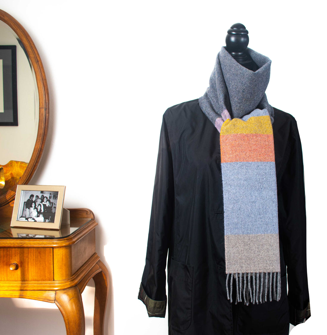 Grey Citrus Lambs Wool Scarf