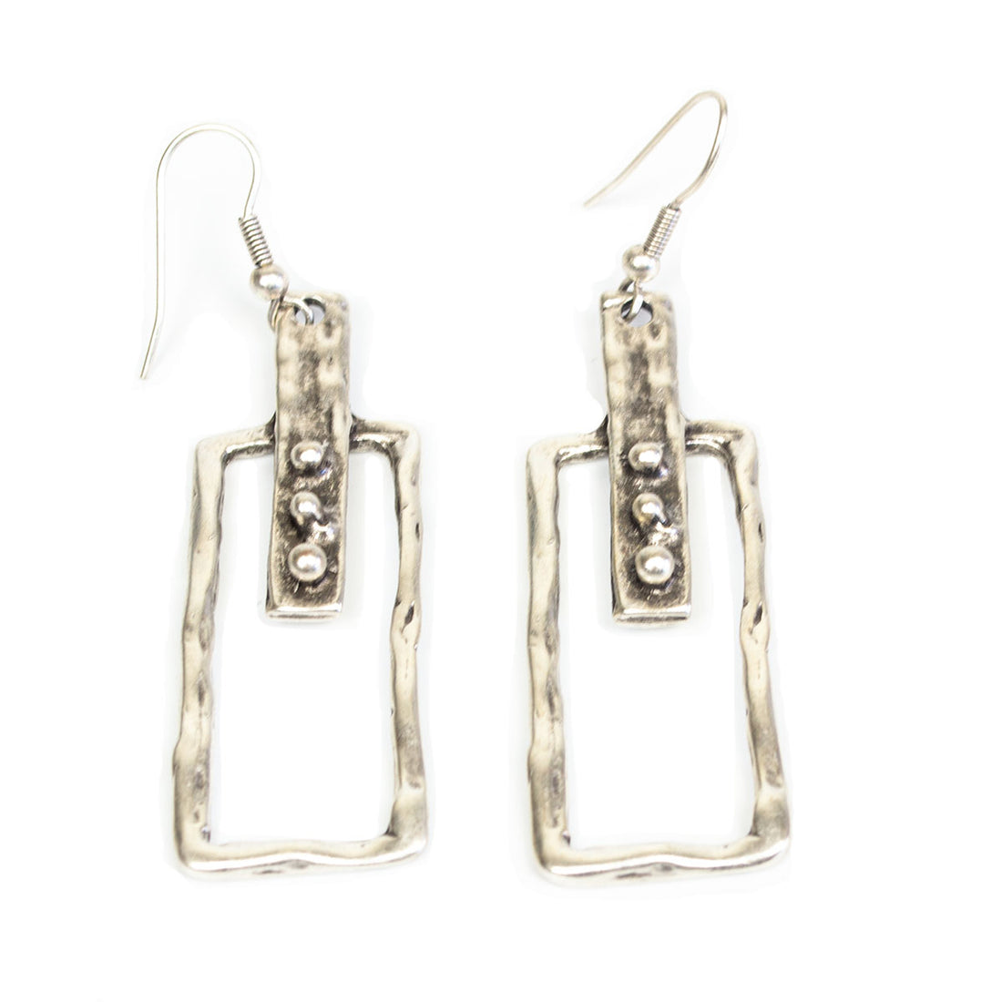 KU123 DANGLING SQUARES EARRING