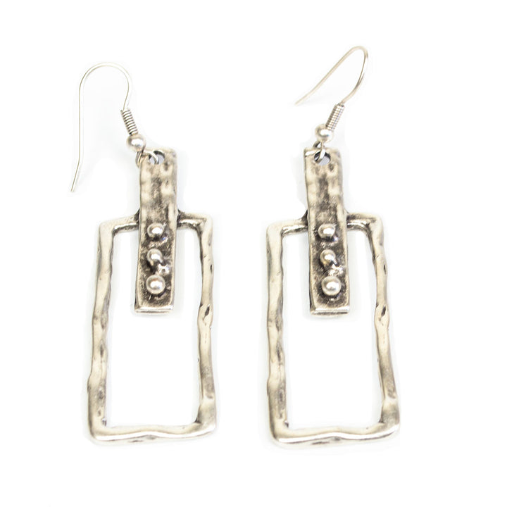 KU123 DANGLING SQUARES EARRING