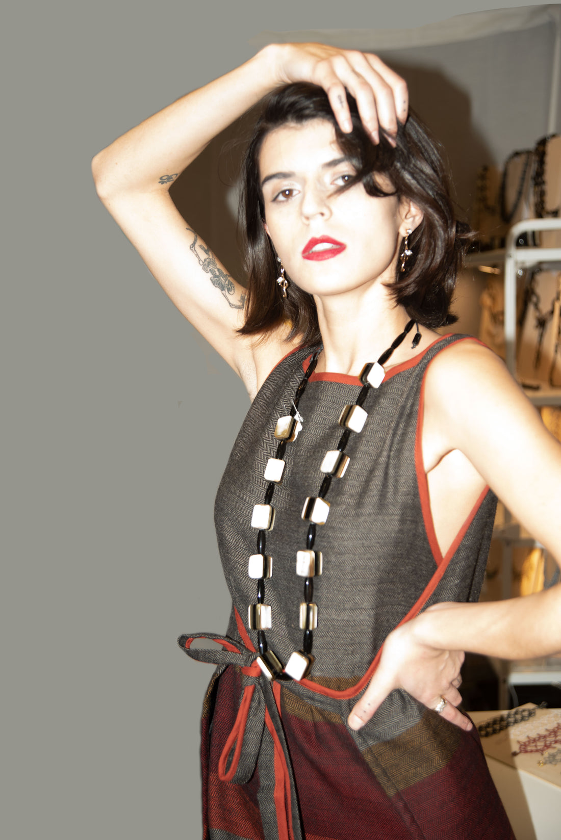 Q12982 Water Buffalo Horn  Necklace