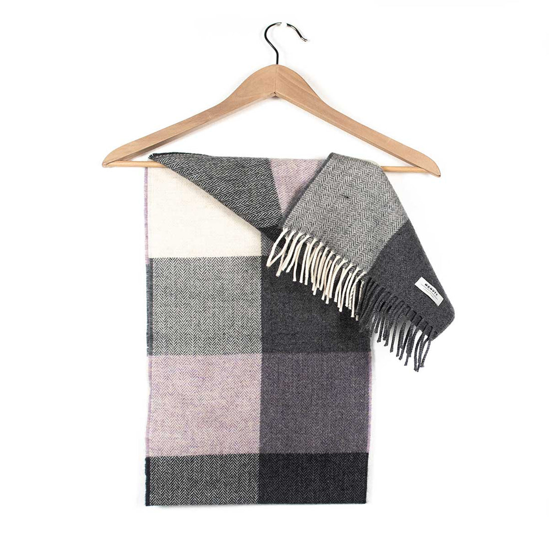 Rose & Grey Lambs Wool Scarf