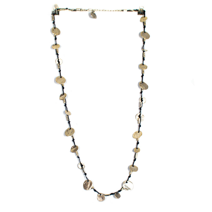 SLVR1030 SINGLE LINE CIRCLE SILVER PLATE NECKLACE