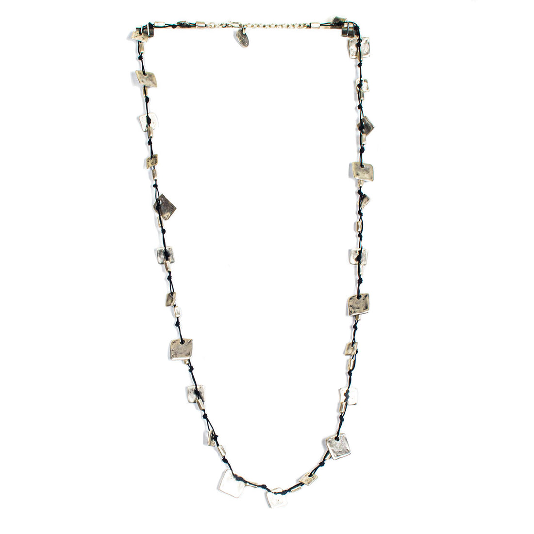 SLVR1031 Silver Plated Necklace with small Squares