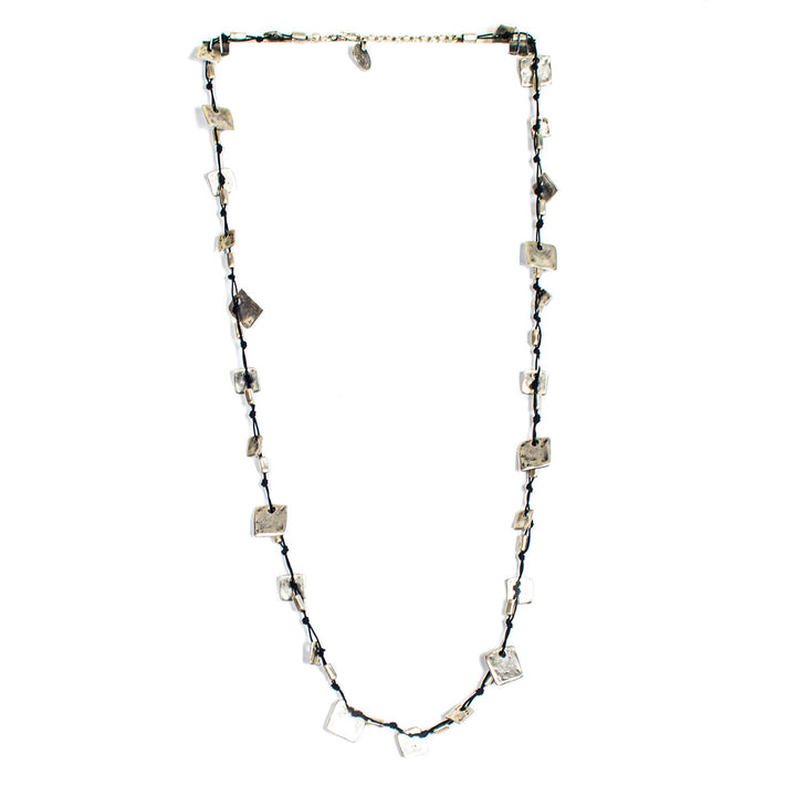 SLVR1031 Silver Plated Necklace with small Squares