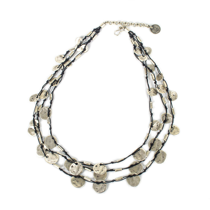 SLVR1032 SMALL CIRCLES NECKLACE