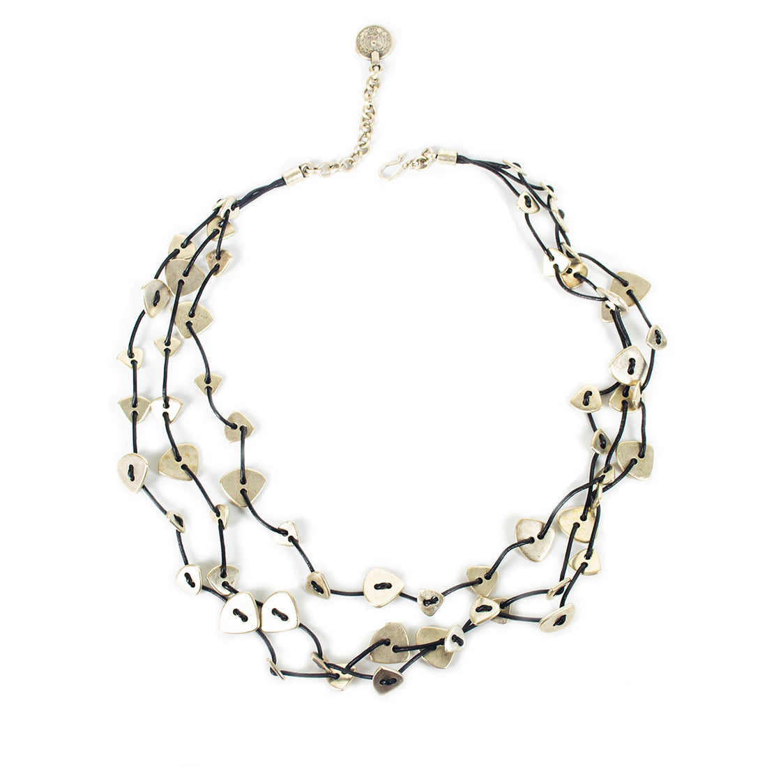 SLVR1059 SILVER PLATE NECKLACE WITH TRIANGLES