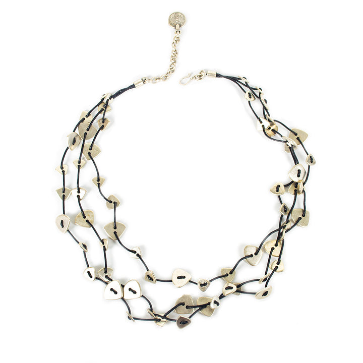 SLVR1059 SILVER PLATE NECKLACE WITH TRIANGLES