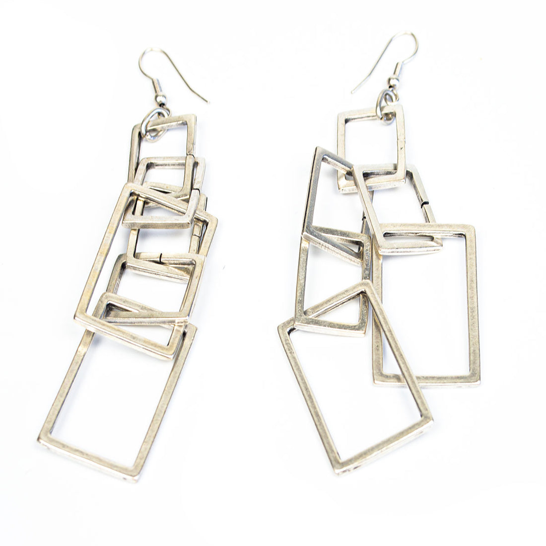 TE4617 CHAIN OF SMALL BOXES EARRINGS