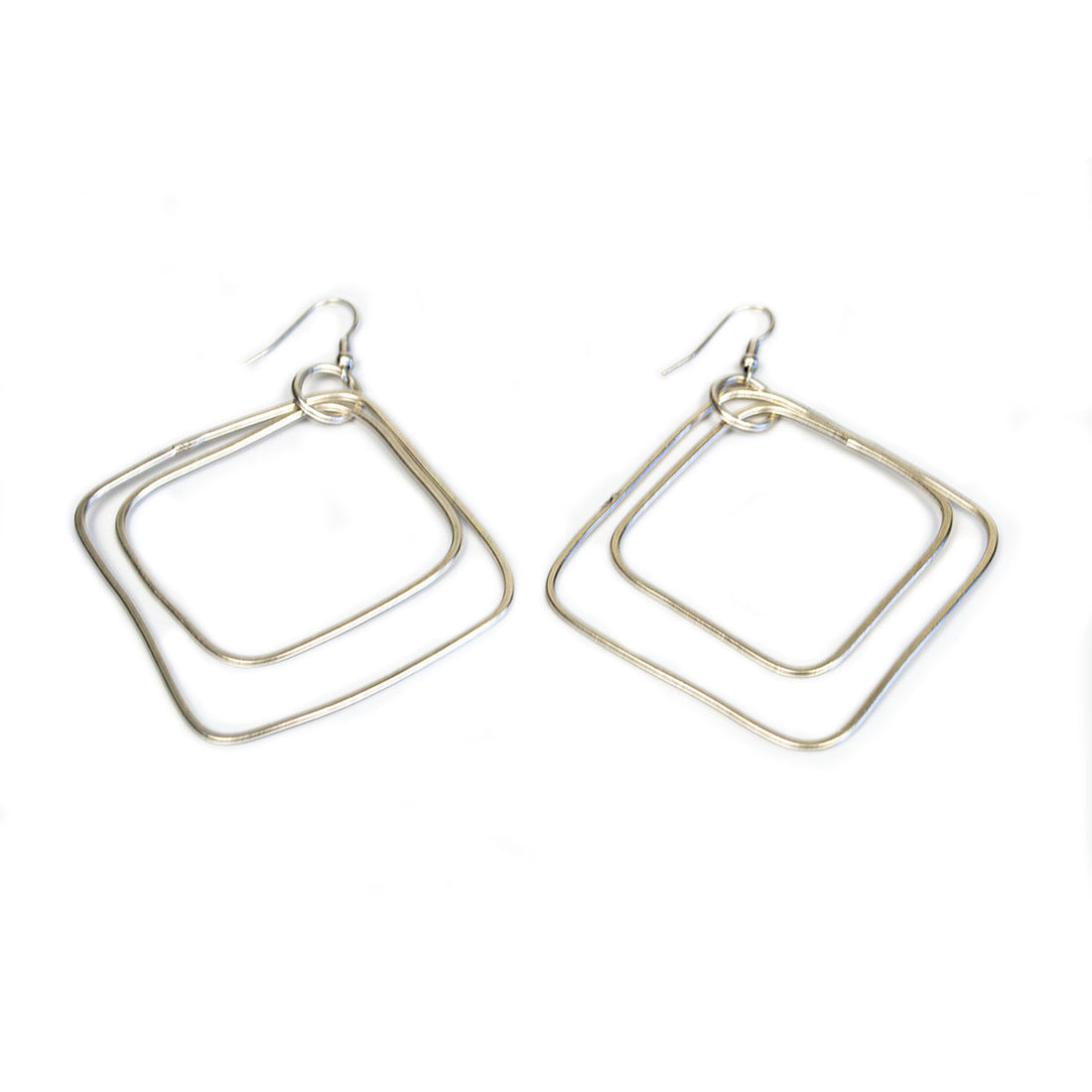 SLVR4842 SQUARE BOUQUET EARRINGS