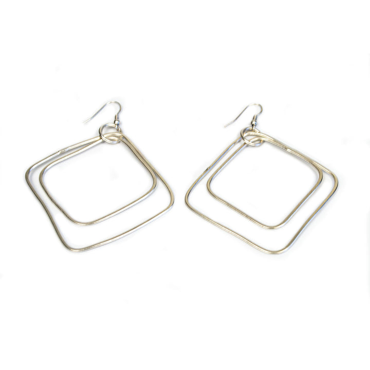 SLVR4842 SQUARE BOUQUET EARRINGS