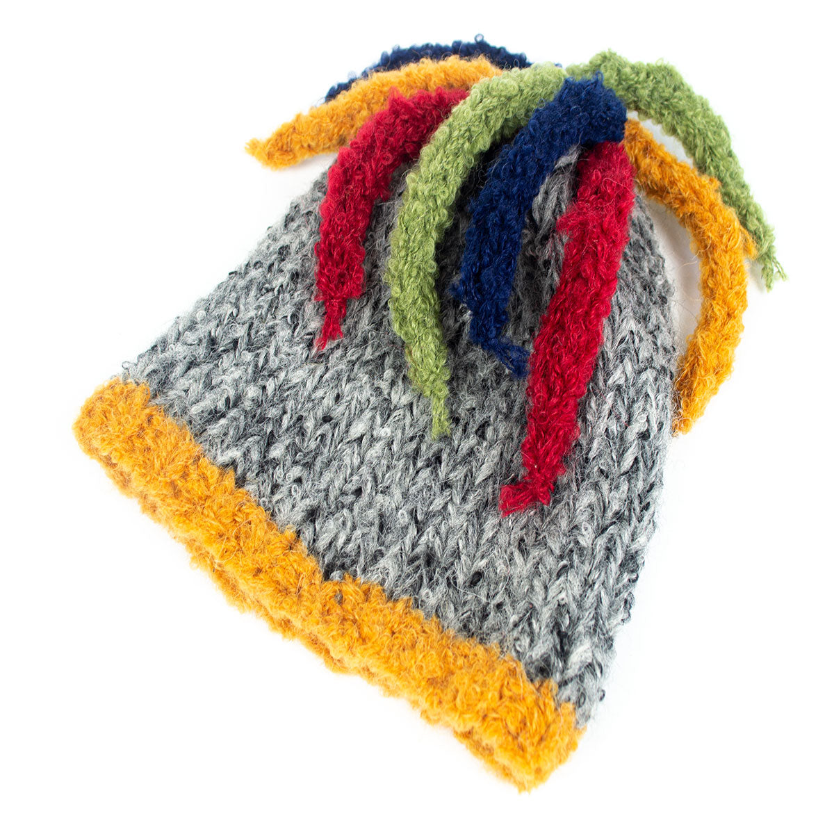 BKH009 Charcoal Multi Color Tassels Hat