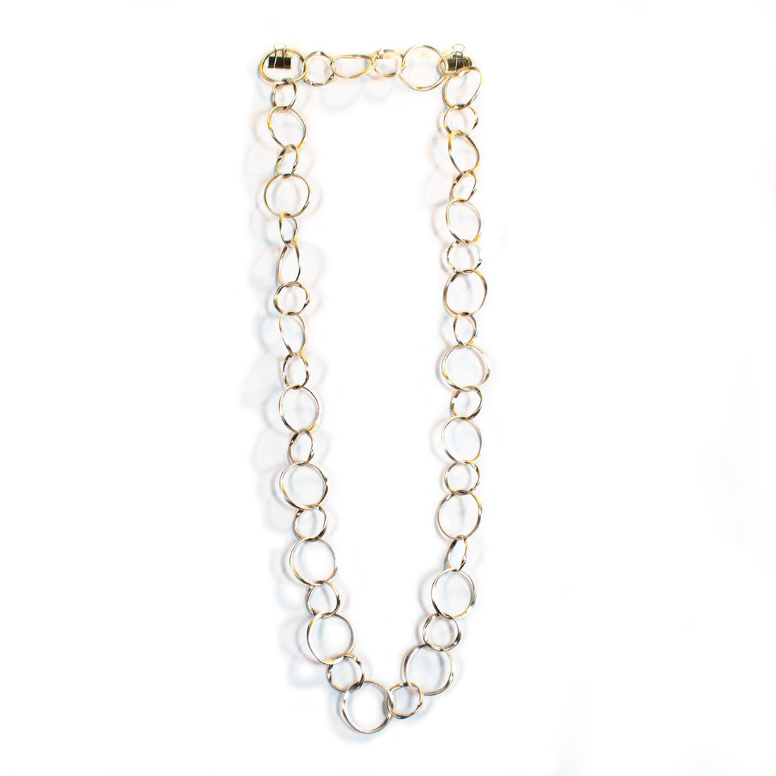 TN1622 TWO ROWS OF CIRCLE NECKLACE