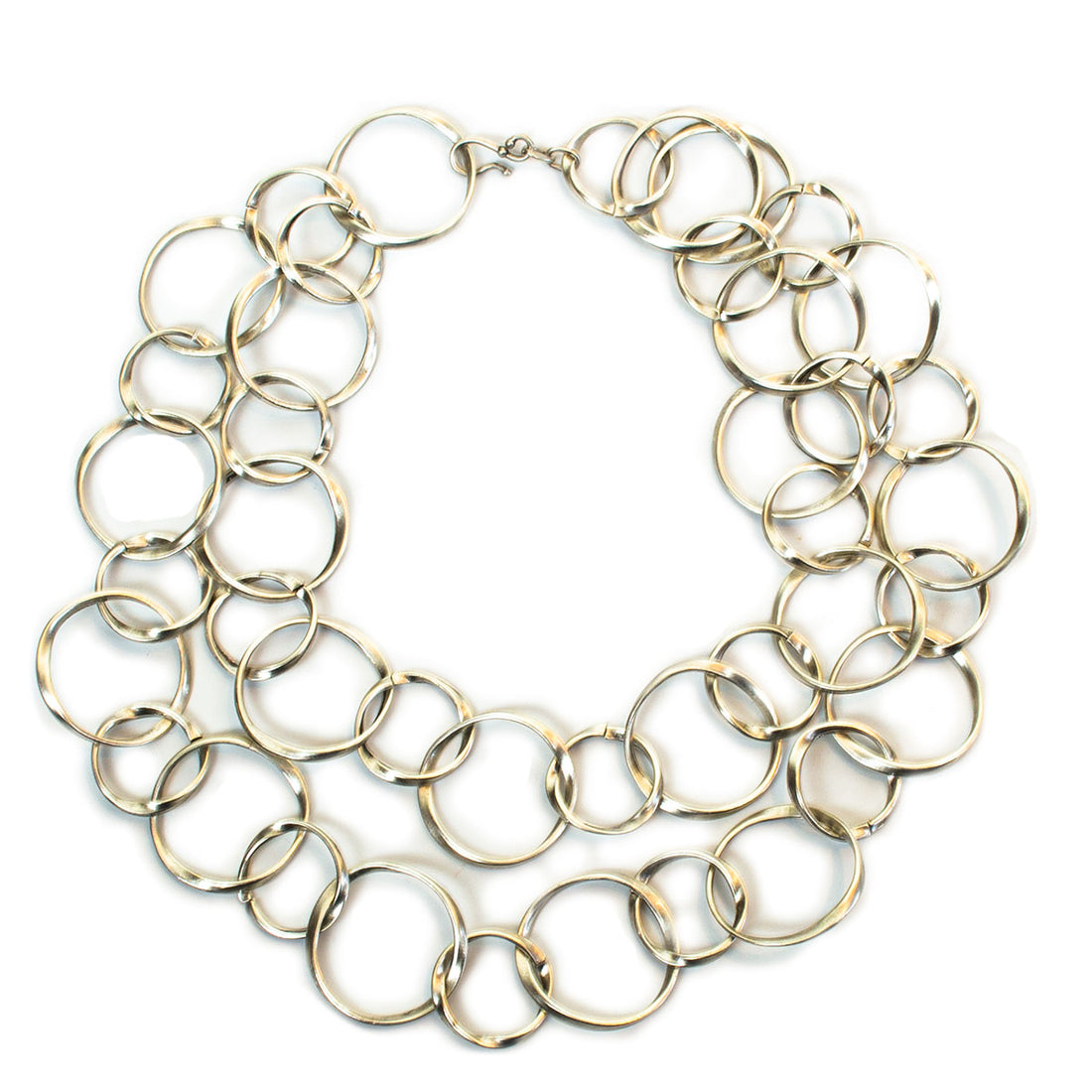 TN1622 TWO ROWS OF CIRCLE NECKLACE