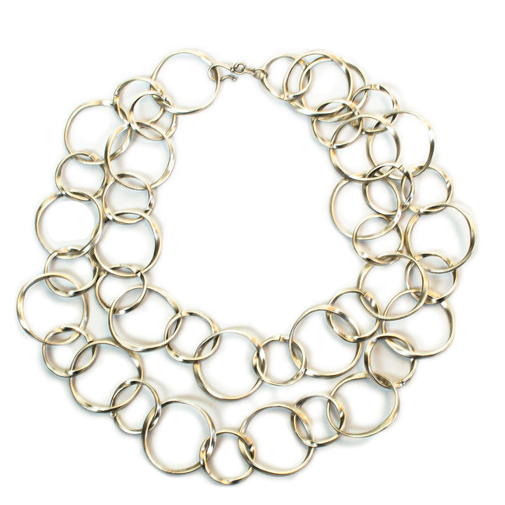 TN1622 TWO ROWS OF CIRCLE NECKLACE