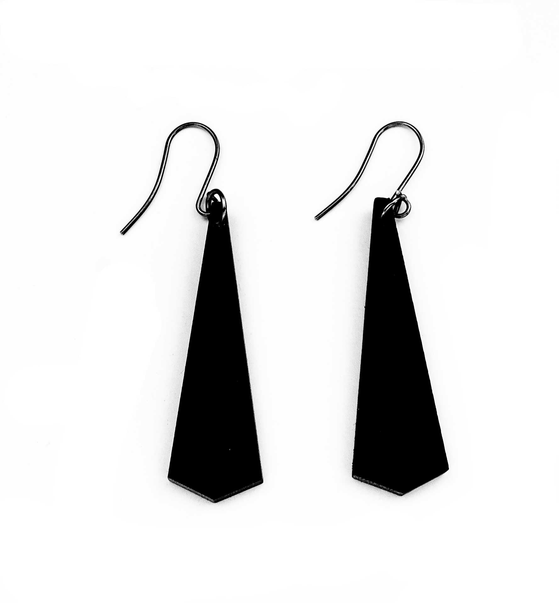 WE022 GEOMETRIC ARROW  WOOD EARRING